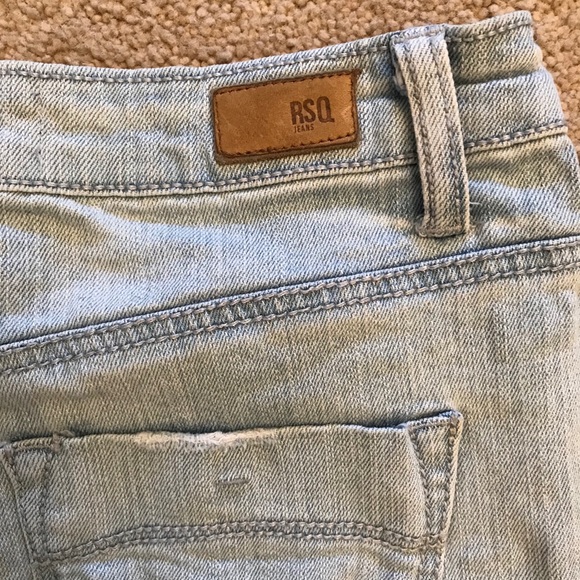 RSQ Distressed Denim Shorts Maui High Rise Cut Off - Picture 2 of 11